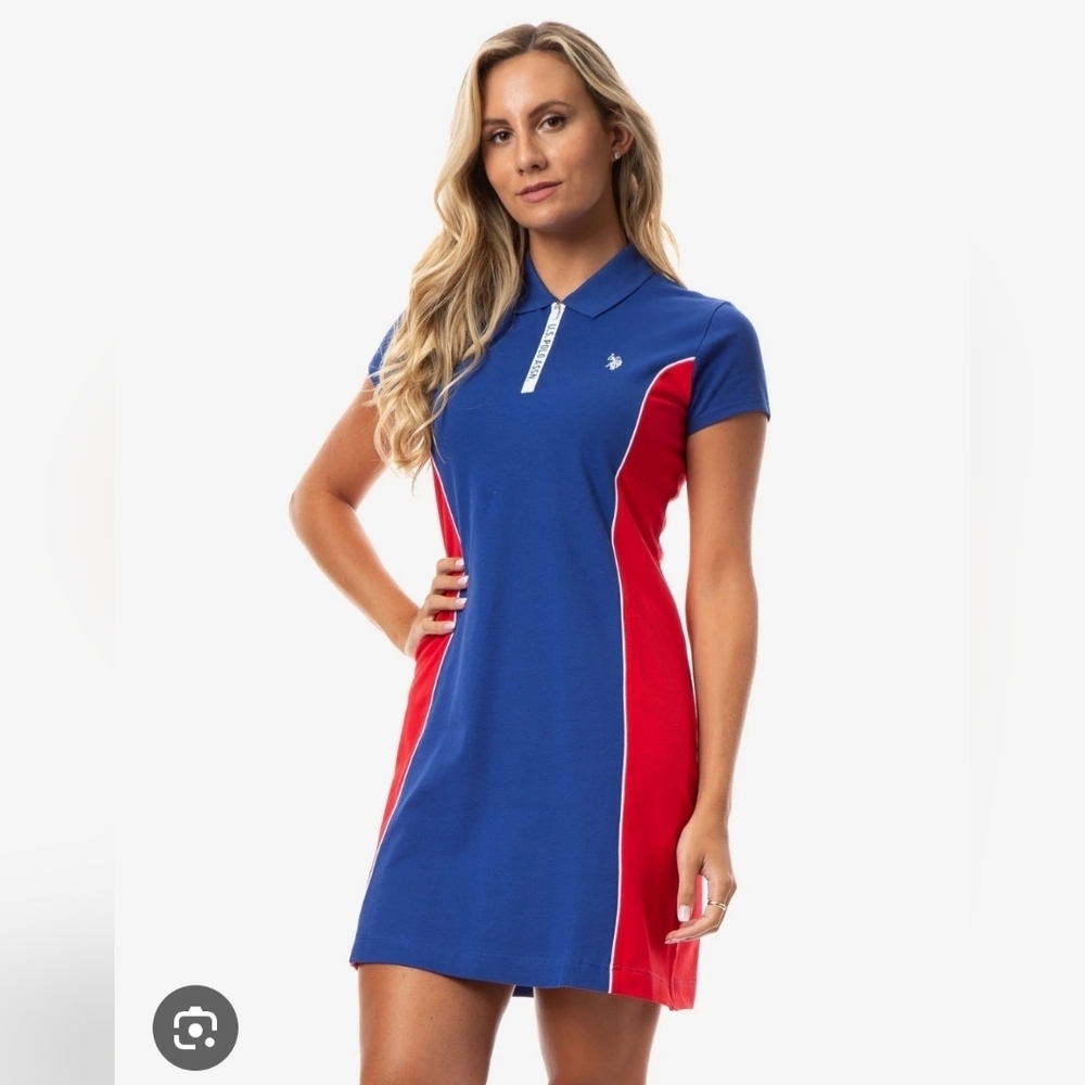 U.S. Polo Assn. Blue and Red Mini Dress